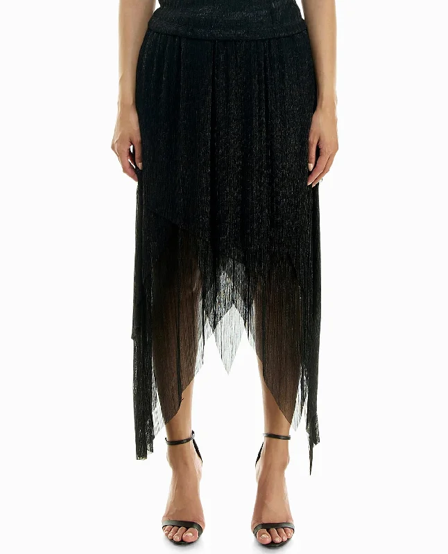 GEORGIA LUREX LONG ASYMMETRICAL SKIRT